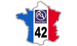 FRANCE 42 Rhône Alpes (5x5cm) - Sticker/autocollant