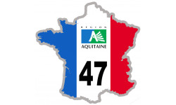 FRANCE 47 Aquitaine (20x20cm) - Sticker/autocollant