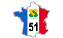 FRANCE 51 Champagne Ardenne (15x15cm) - Sticker/autocollant