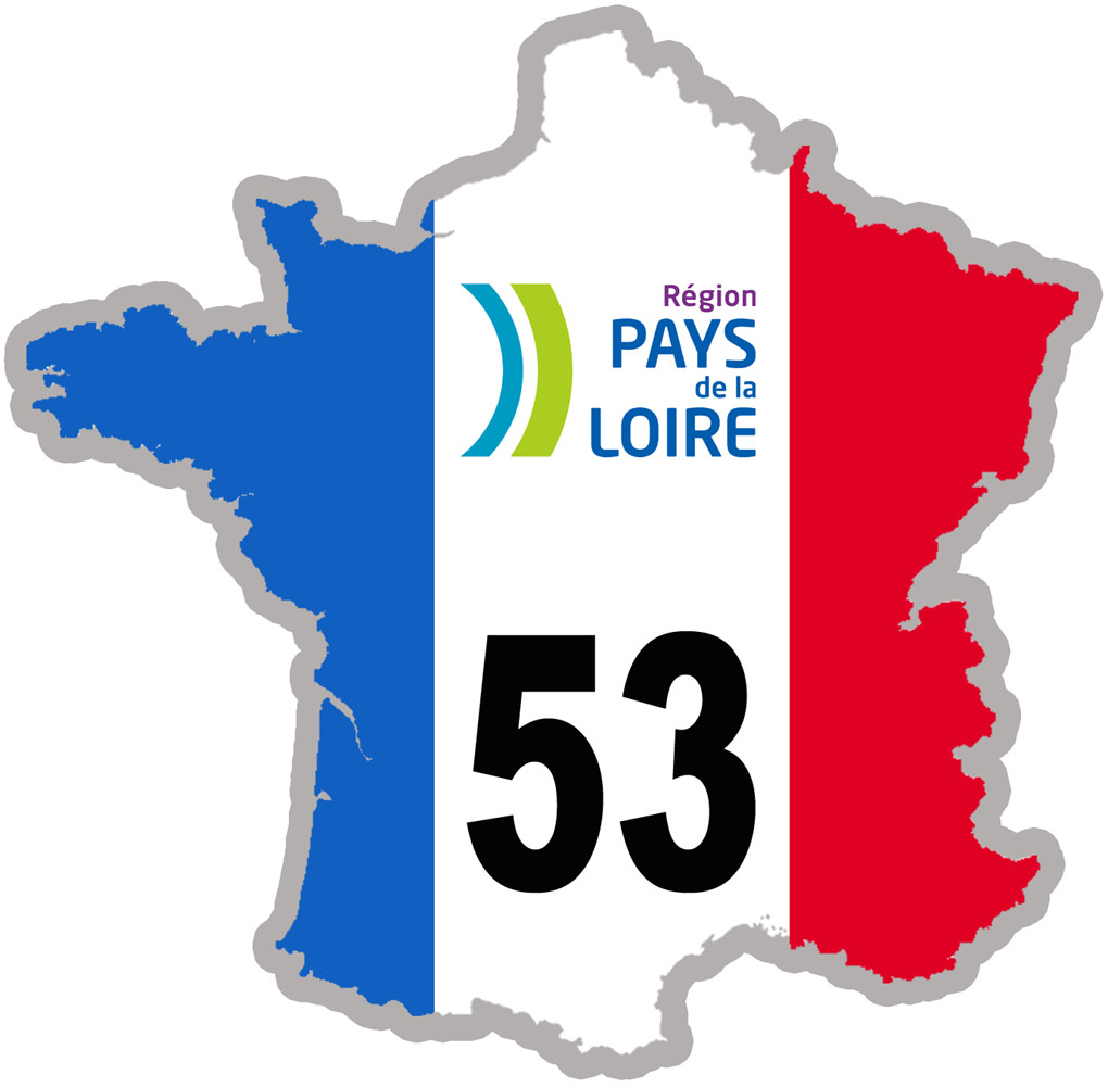 FRANCE 53 Pays de la Loire (10x10cm) - Sticker/autocollant