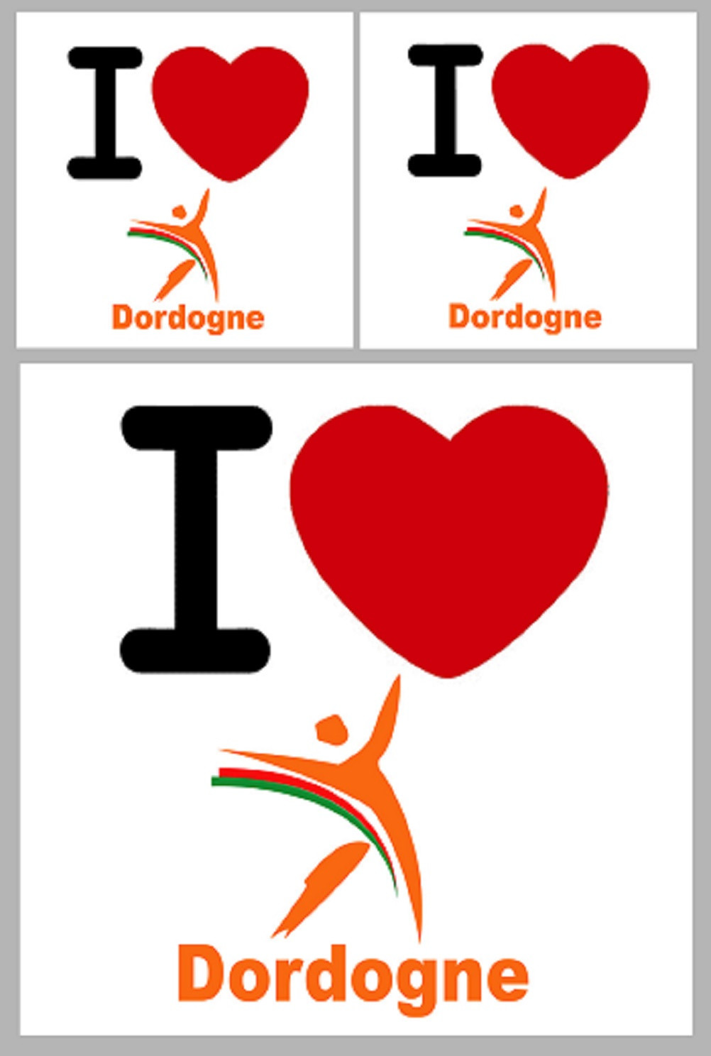 Département 24 Dordogne (1 fois 10cm et 2 fois 5cm) - Sticker/autocollant