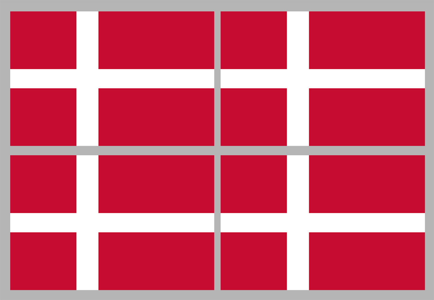 Drapeau Danemark (4 stickers 9.5x6.3cm) - Sticker/autocollant