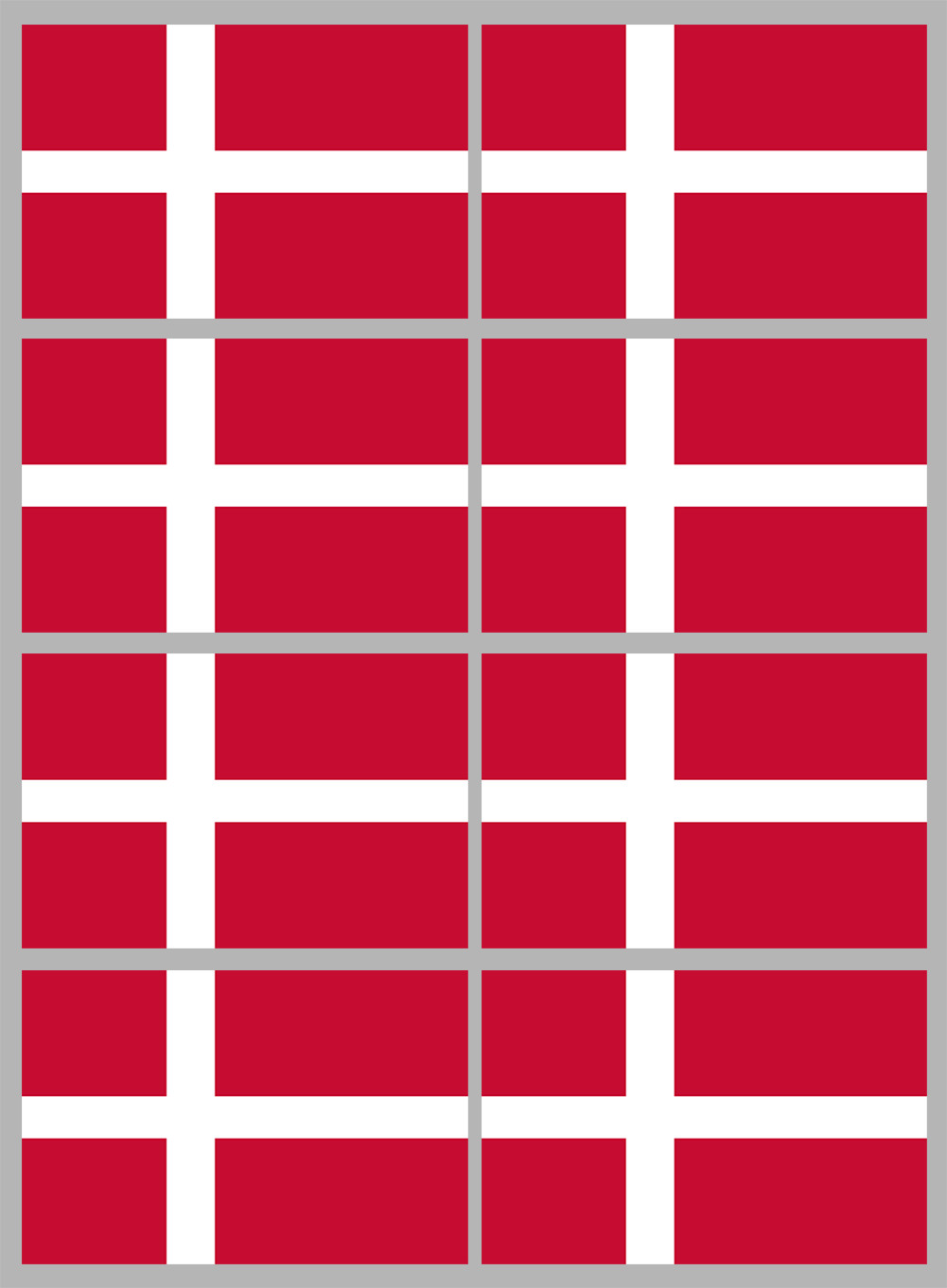 Drapeau Danemark (8 stickers 9.5x6.3cm) - Sticker/autocollant