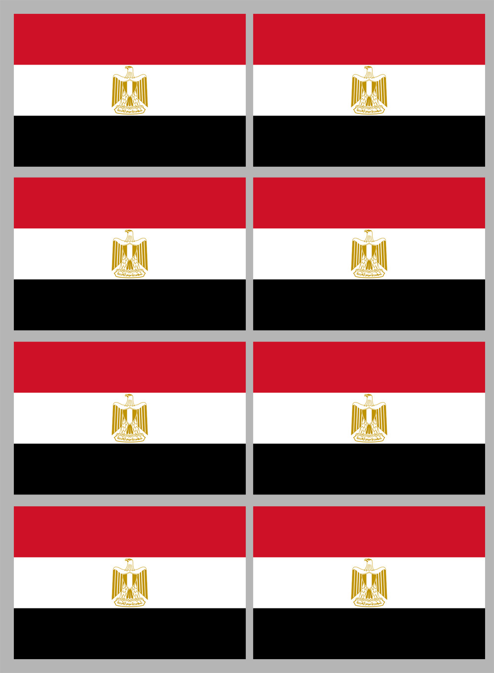 Drapeau Egypte (8 stickers 9.5x6.3cm) - Sticker/autocollant