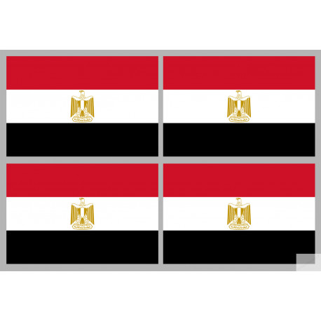 Drapeau Egypte (4 stickers 9.5x6.3cm) - Sticker/autocollant