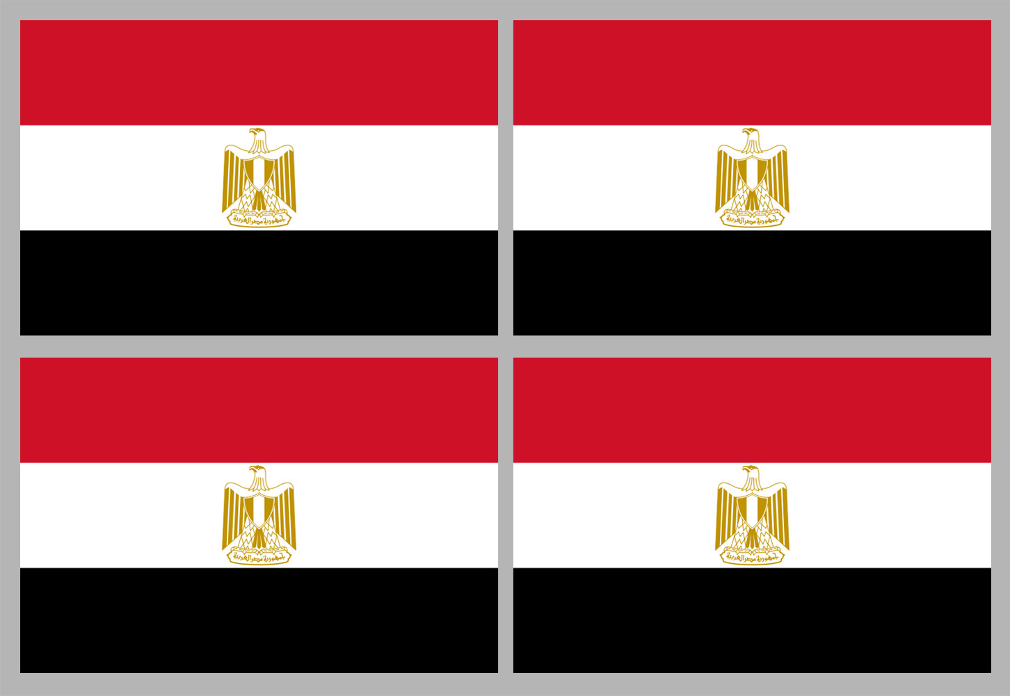 Drapeau Egypte (4 stickers 9.5x6.3cm) - Sticker/autocollant