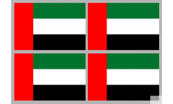 Drapeau Émirats arabes unis (4 stickers 9.5x6.3cm) - Sticker/autocollant