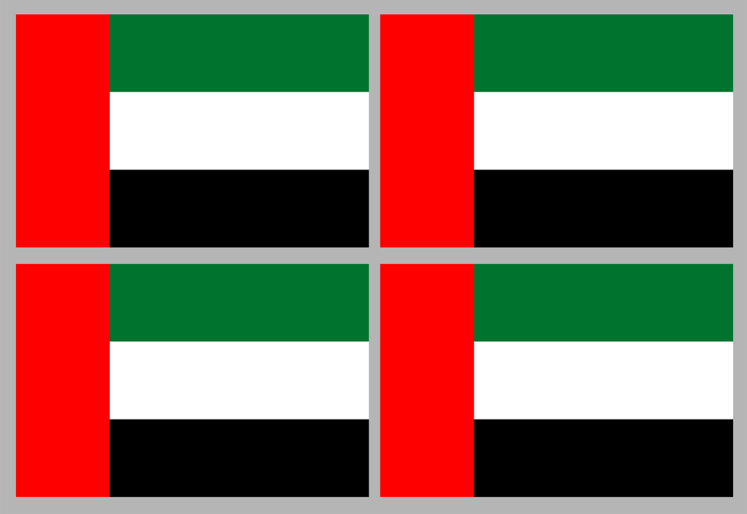 Drapeau Émirats arabes unis (4 stickers 9.5x6.3cm) - Sticker/autocollant