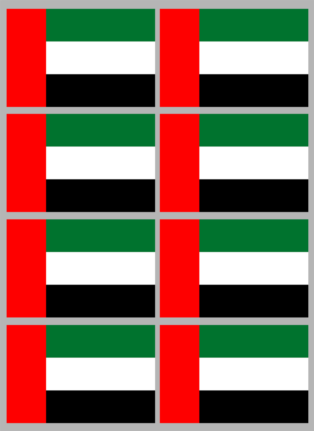 Drapeau Émirats arabes unis (8 stickers 9.5x6.3cm) - Sticker/autocollant