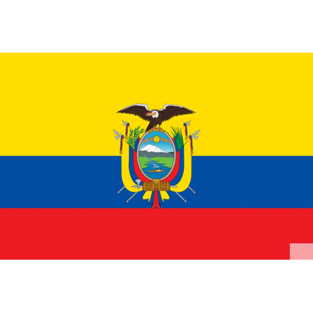 Drapeau Équateur (5x3.3cm) - Sticker/autocollant