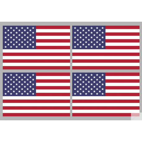 Drapeau États-Unis (4 stickers 9.5x6.3cm) - Sticker/autocollant