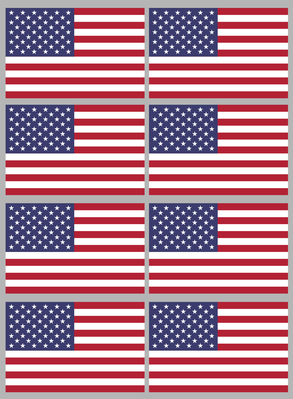 Drapeau États-Unis (8 stickers 9.5x6.3cm) - Sticker/autocollant