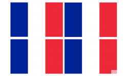 Drapeau France - 4 fois 9.5x6.3 cm - Sticker/autocollant