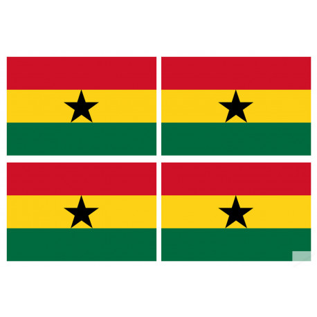 Drapeau Ghana (4 stickers 9.5x6.3cm) - Sticker/autocollant