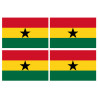 Drapeau Ghana (4 stickers 9.5x6.3cm) - Sticker/autocollant