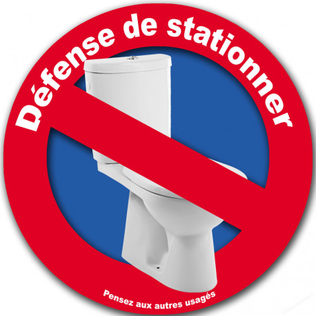 Interdiction de stationner au WC (15x15cm) - Sticker/autocollant