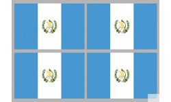 Drapeau Guatemala (4 stickers 9.5x6.3cm) - Sticker/autocollant