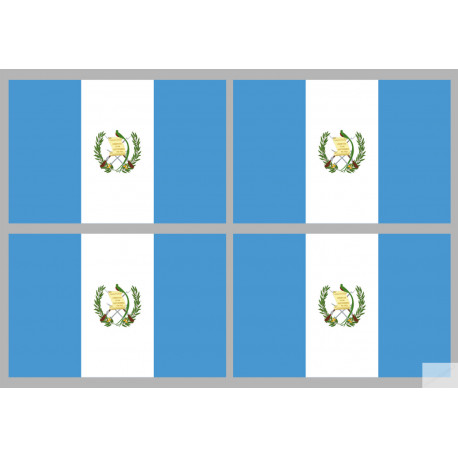 Drapeau Guatemala (4 stickers 9.5x6.3cm) - Sticker/autocollant