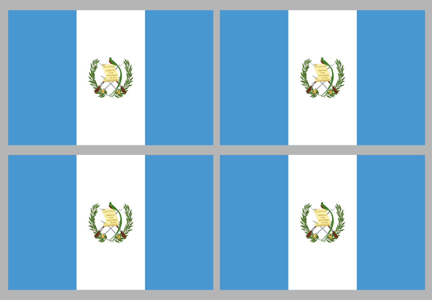 Drapeau Guatemala (4 stickers 9.5x6.3cm) - Sticker/autocollant