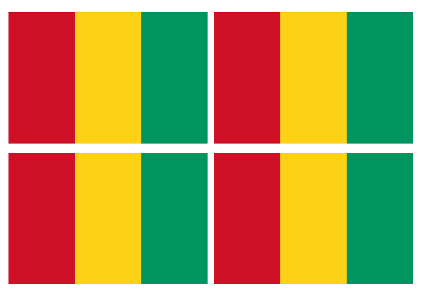 Drapeau Guinée (4 stickers 9.5x6.3cm) - Sticker/autocollant