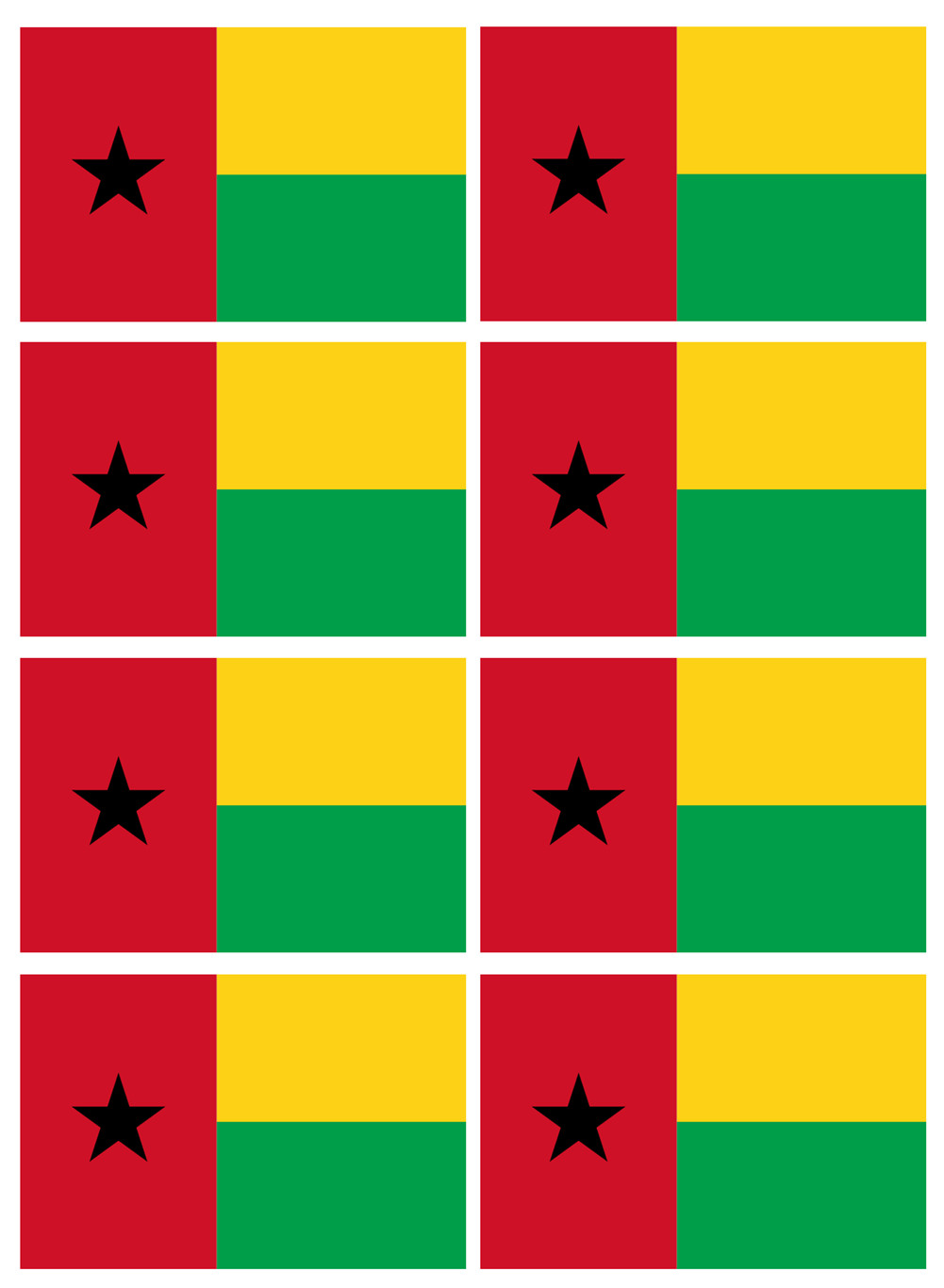 Drapeau Guinée Bissau (8 stickers 9.5x6.3cm) - Sticker/autocollant