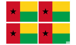 Drapeau Guinée Bissau (4 stickers 9.5x6.3cm) - Sticker/autocollant