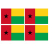 Drapeau Guinée Bissau (4 stickers 9.5x6.3cm) - Sticker/autocollant
