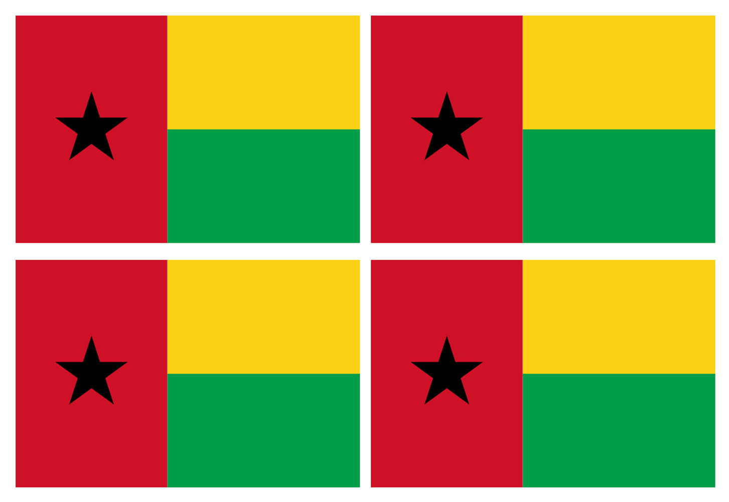 Drapeau Guinée Bissau (4 stickers 9.5x6.3cm) - Sticker/autocollant