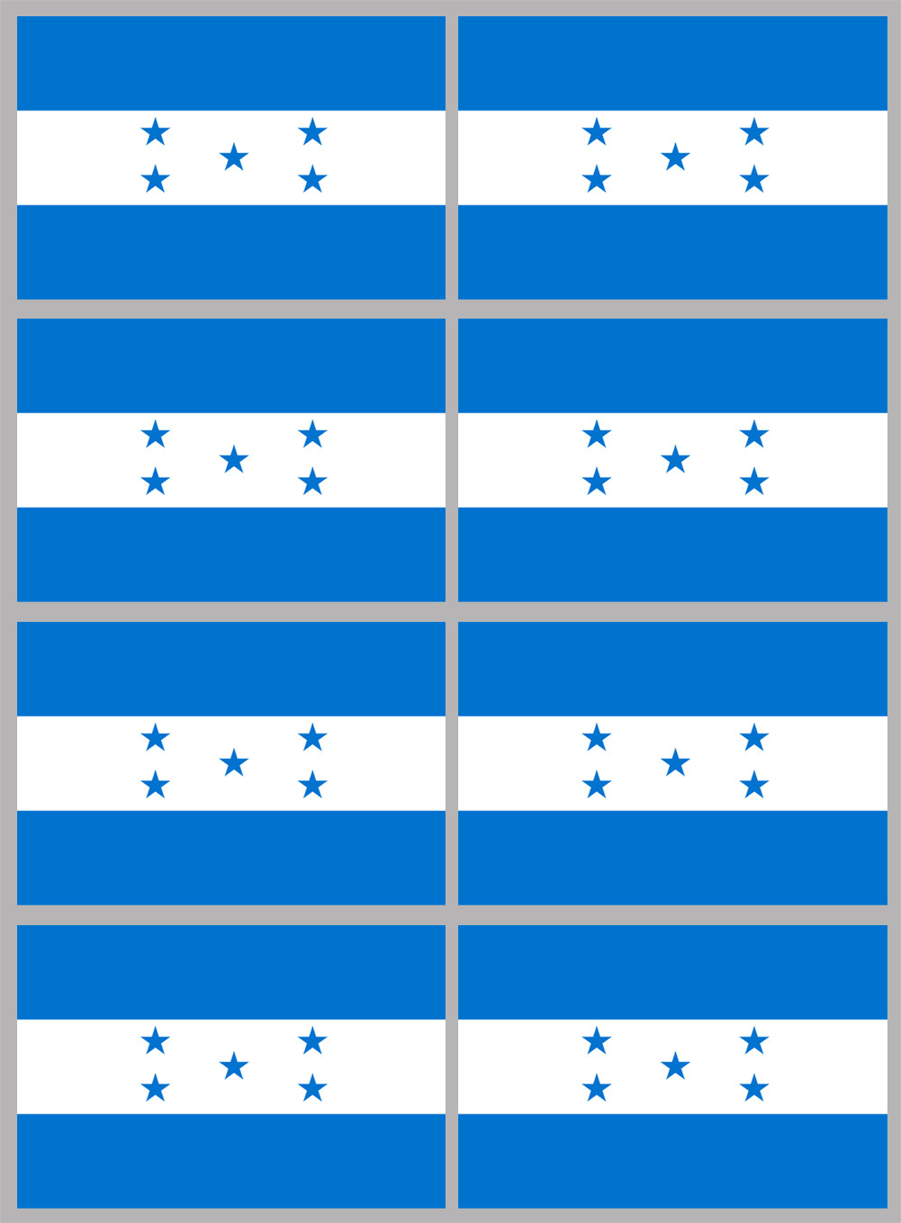 Drapeau Honduras - (8 stickers 9.5x6.3cm) - Sticker/autocollant