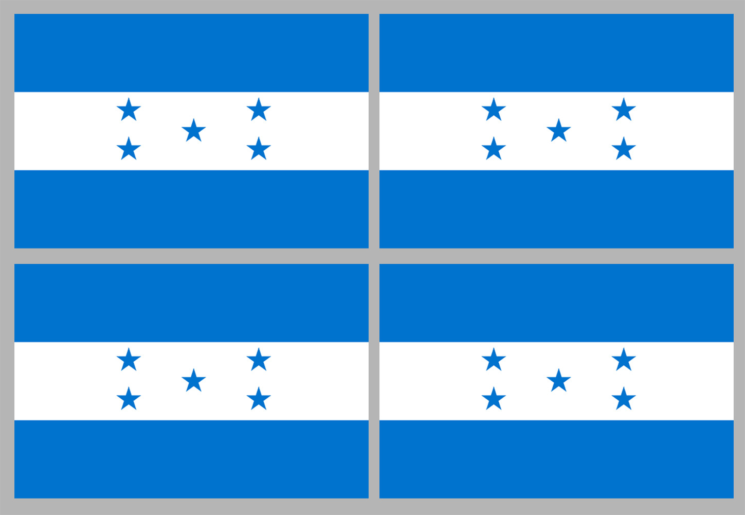 Drapeau Honduras - (4 stickers 9.5x6.3cm) - Sticker/autocollant