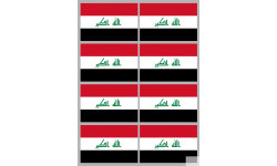 Drapeau Irak (8 fois 9.5x6.3cm) - Sticker/autocollant