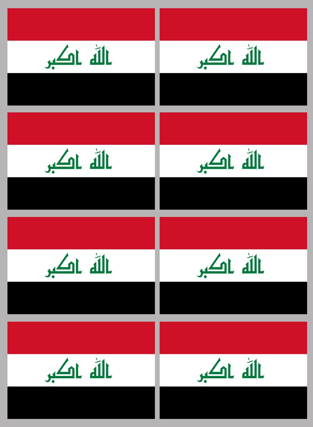 Drapeau Irak (8 fois 9.5x6.3cm) - Sticker/autocollant