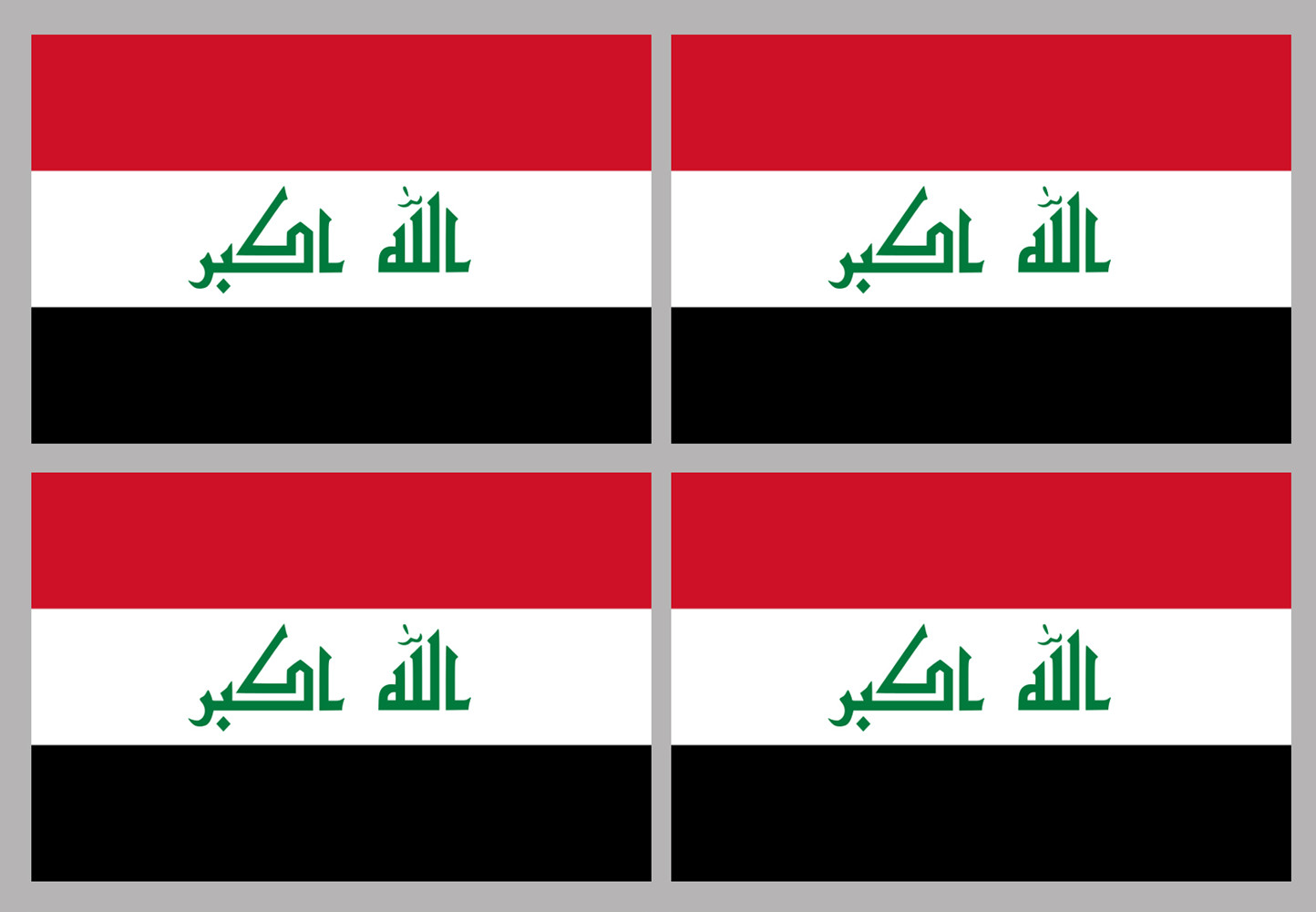 Drapeau Irak (4 fois 9.5x6.3cm) - Sticker/autocollant