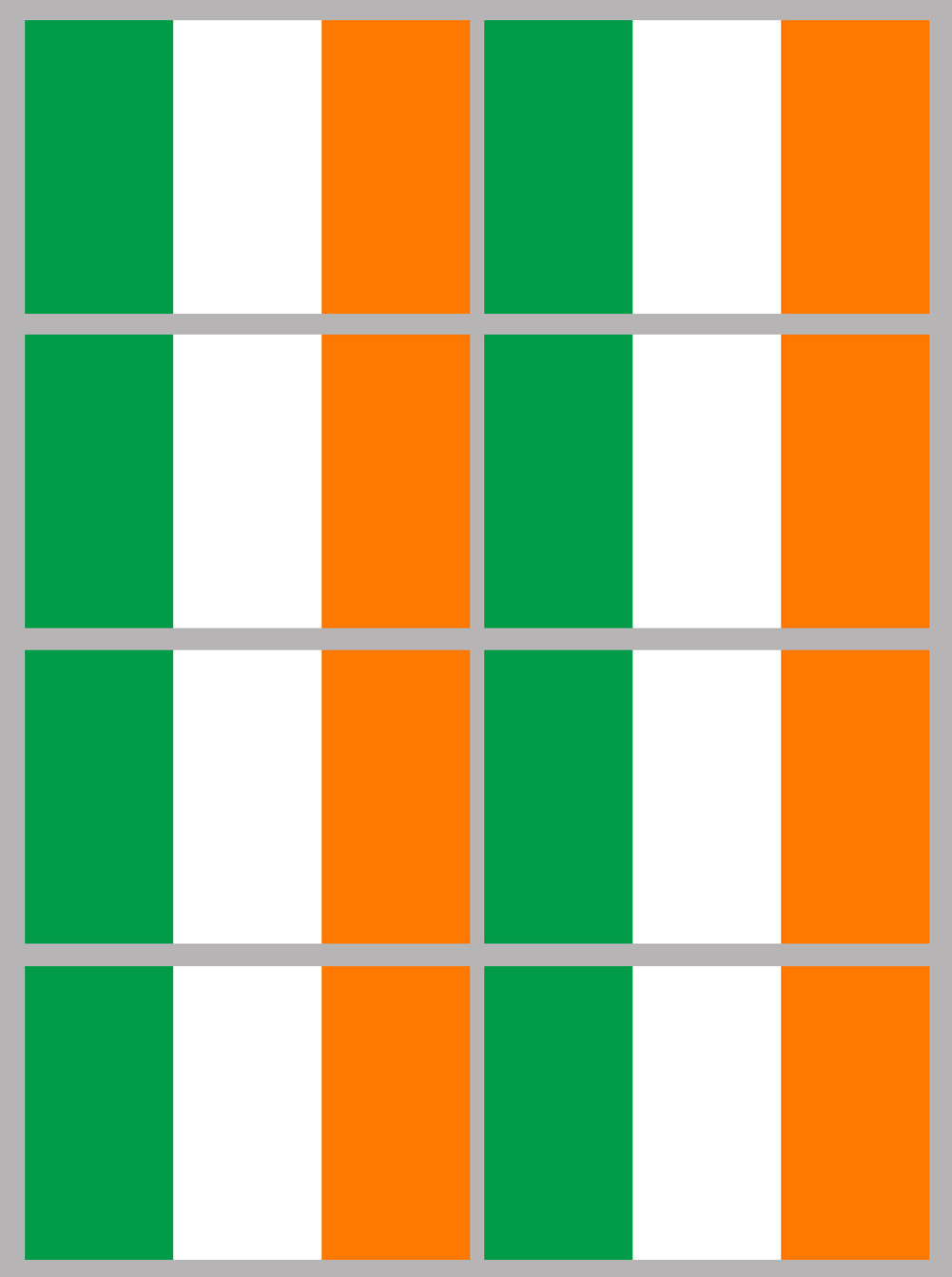 Drapeau Irlande (8 fois 9.5x6.3cm) - Sticker/autocollant