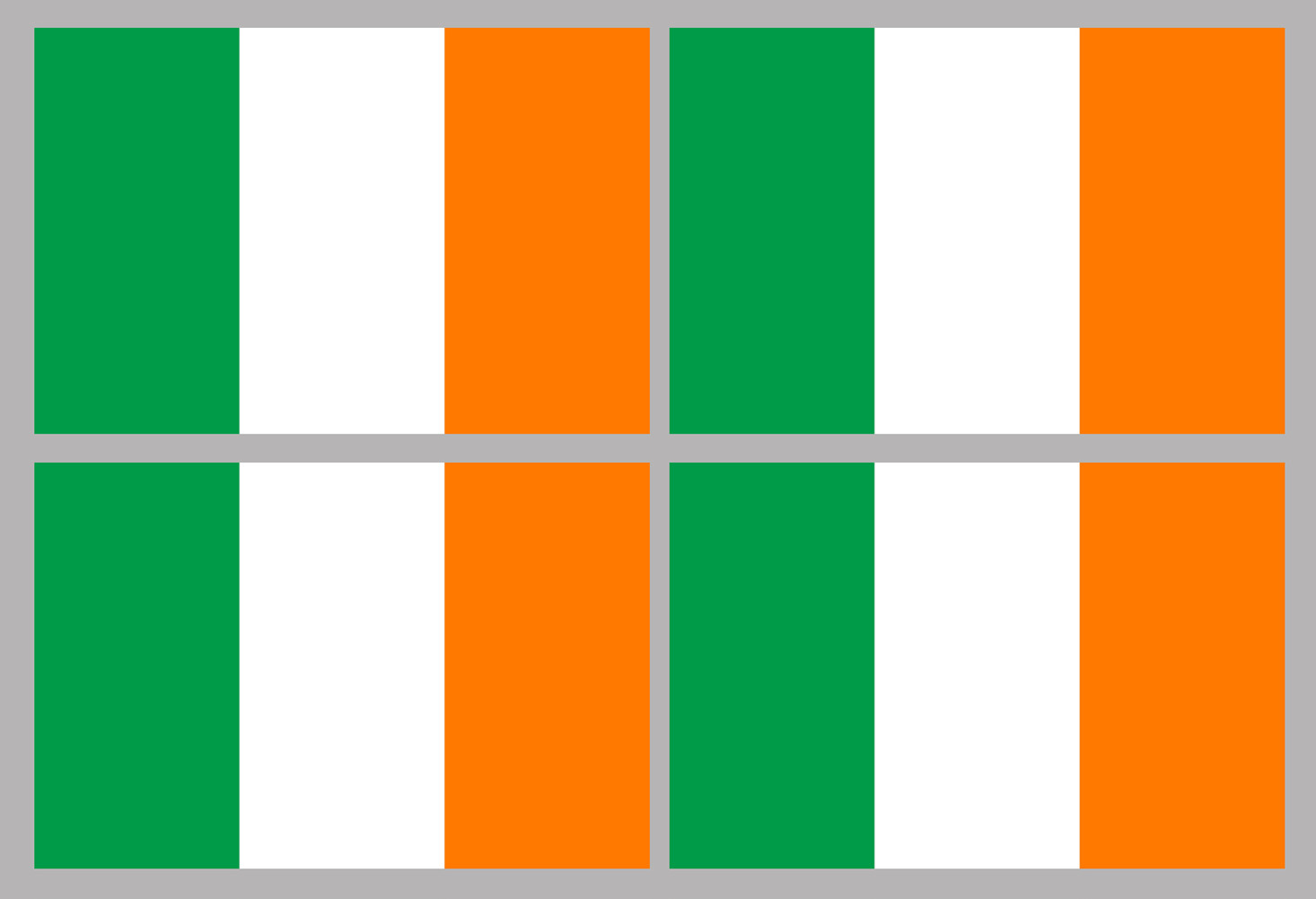 Drapeau Irlande (4 fois 9.5x6.3cm) - Sticker/autocollant