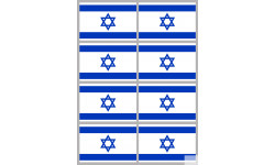 Drapeau Israel (8 fois 9.5x6.3cm) - Sticker/autocollant