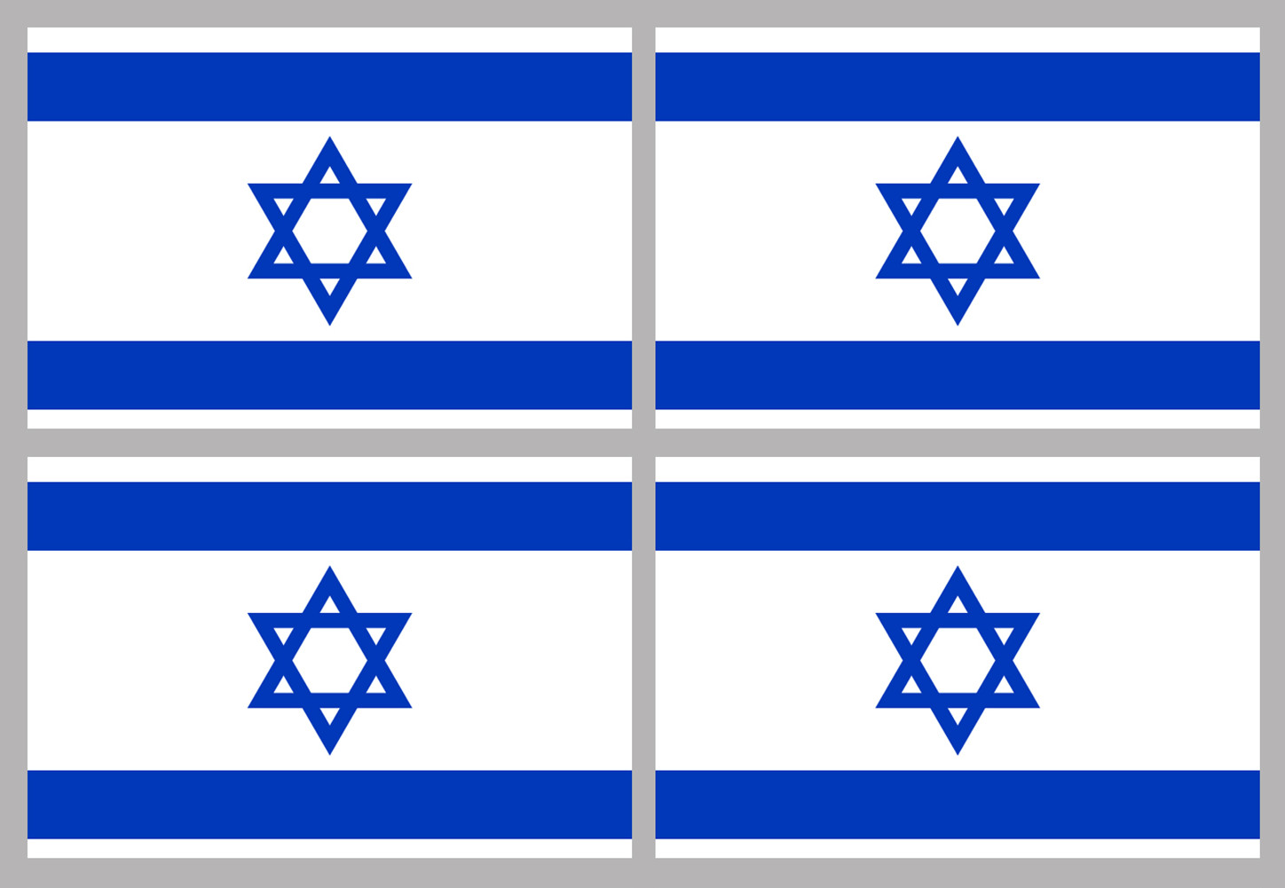 Drapeau Israel (4 fois 9.5x6.3cm) - Sticker/autocollant