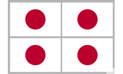 Drapeau Japon (4 fois 9.5x6.3cm) - Sticker/autocollant