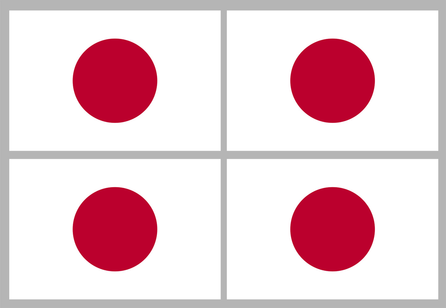 Drapeau Japon (4 fois 9.5x6.3cm) - Sticker/autocollant