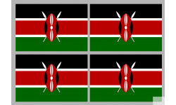 Drapeau Kenya (4 fois 9.5x6.3cm) - Sticker/autocollant