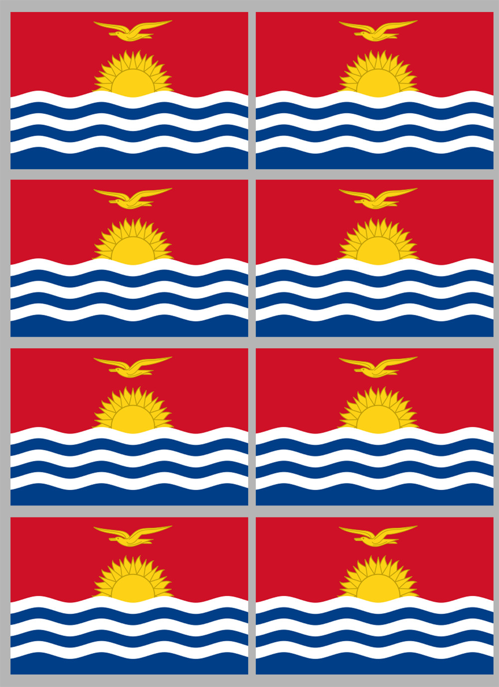 Drapeau Kiribati (8 fois 9.5x6.3cm) - Sticker/autocollant