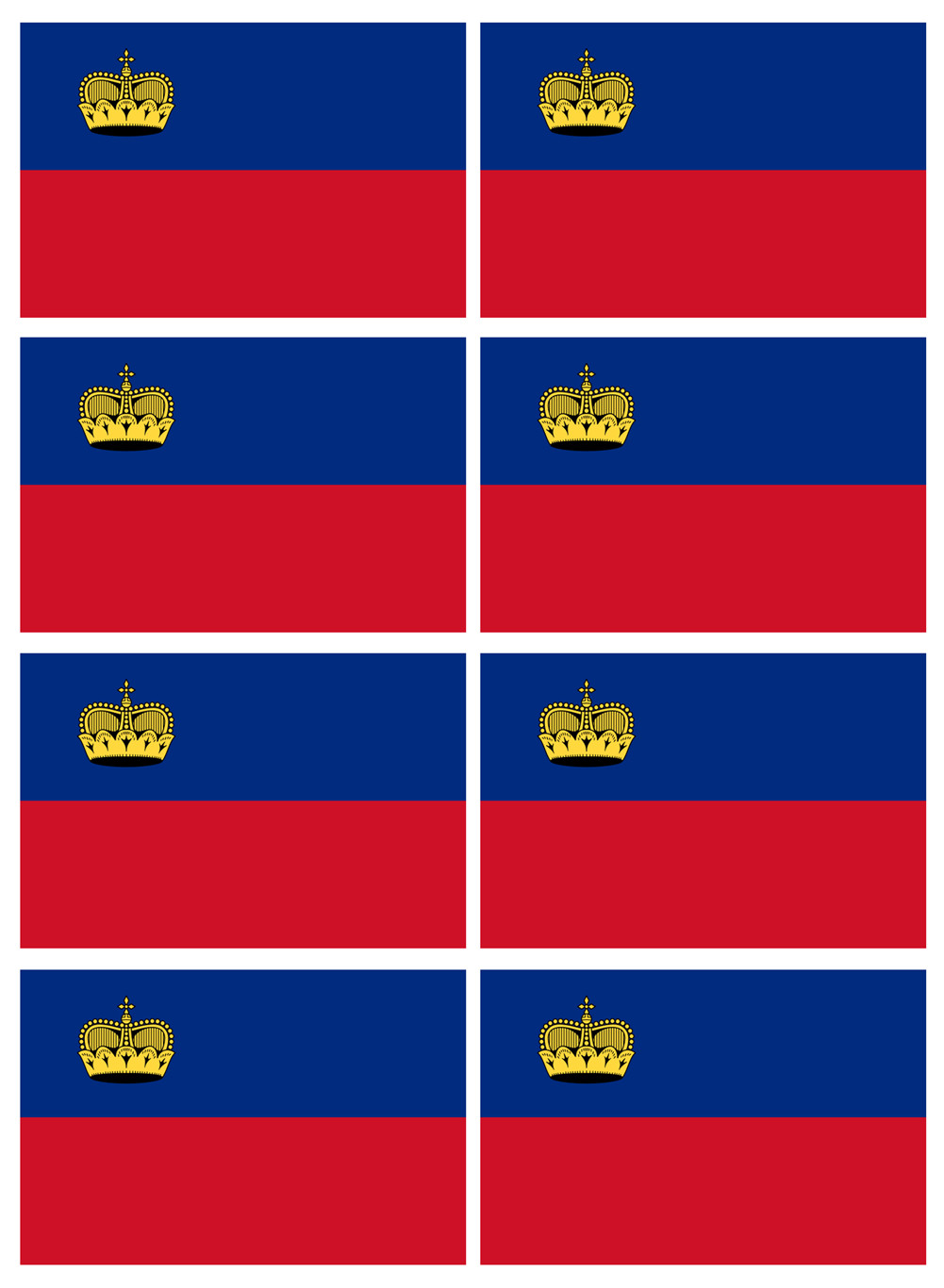 Drapeau Liechtenstein (8 fois 9.5x6.3cm) - Sticker/autocollant