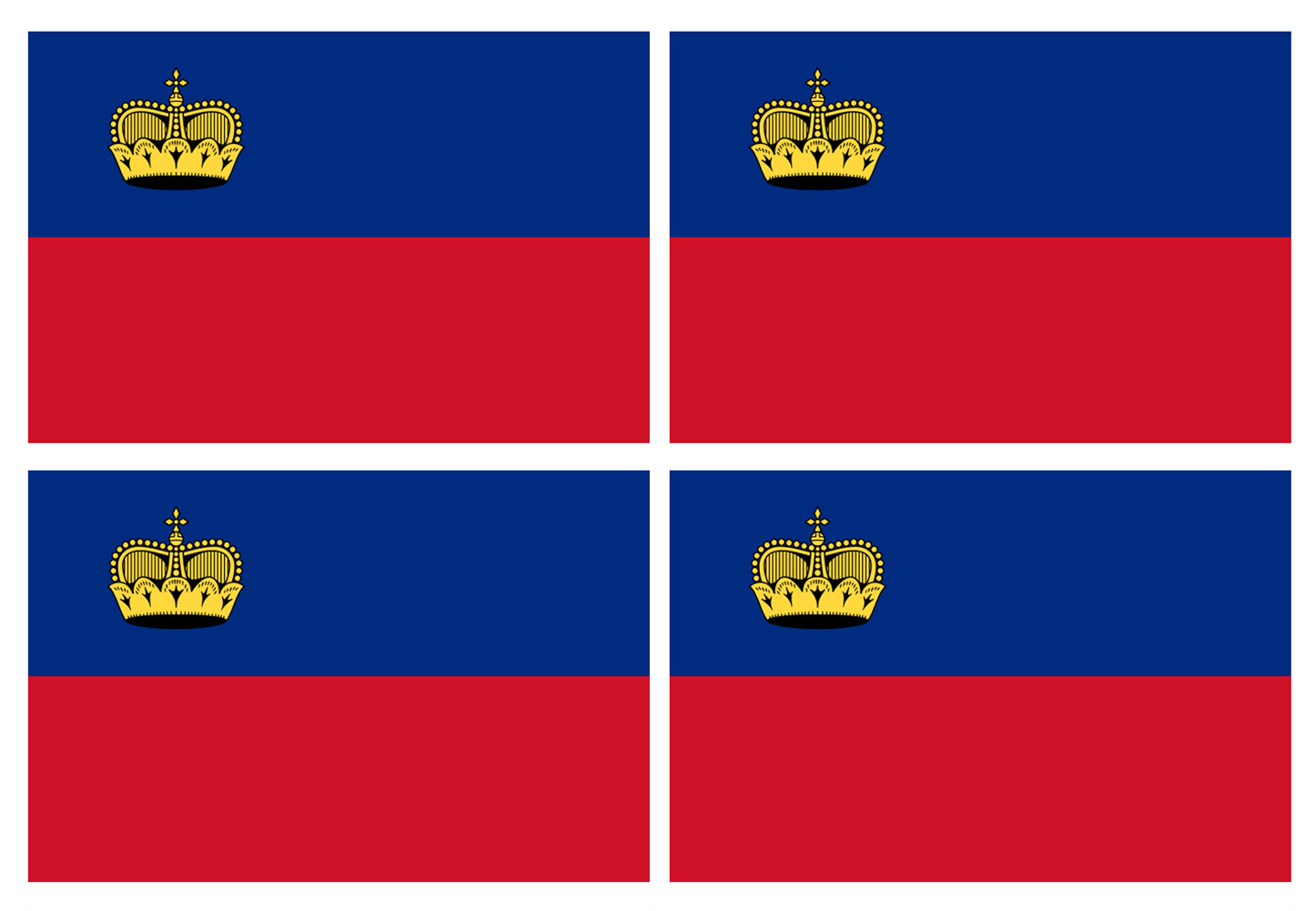 Drapeau Liechtenstein (4 fois 9.5x6.3cm) - Sticker/autocollant