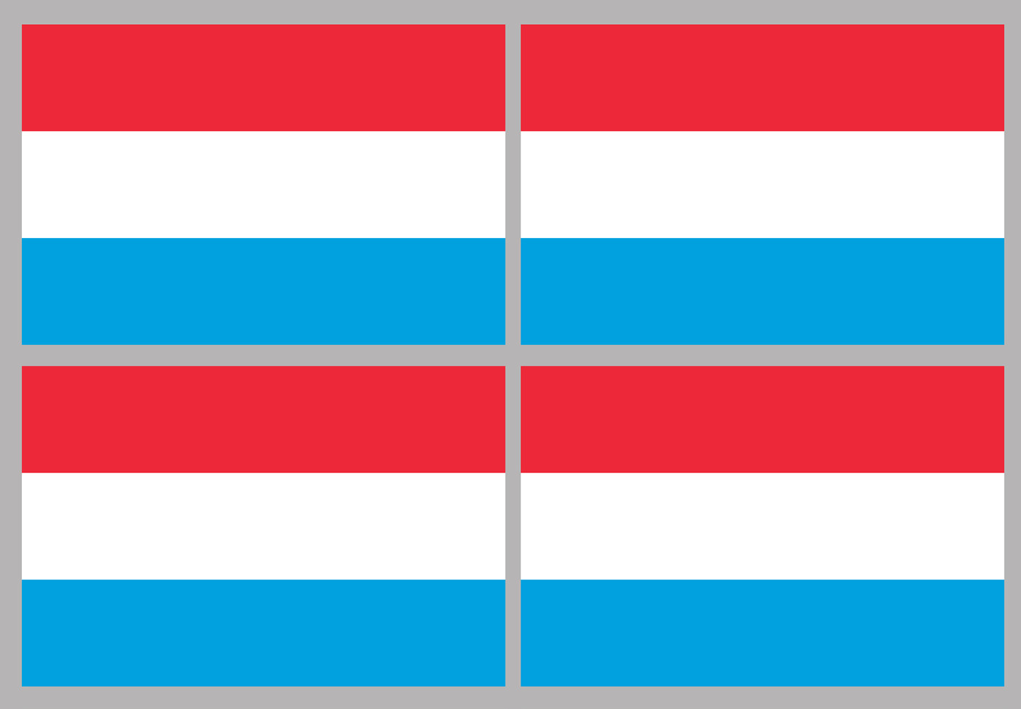 Drapeau Luxembourg (4 fois 9.5x6.3cm) - Sticker/autocollant