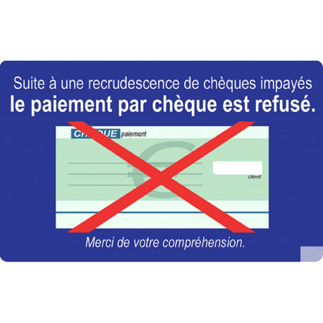 Paiement Chèques refusés - 20x12.3cm - Sticker/autocollant