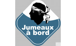 Bébés à bord jumeaux Corse (10x10cm) - Sticker/autocollant