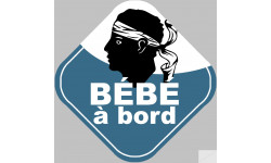 Bébé à bord garçon Corse (10x10cm) - Sticker/autocollant