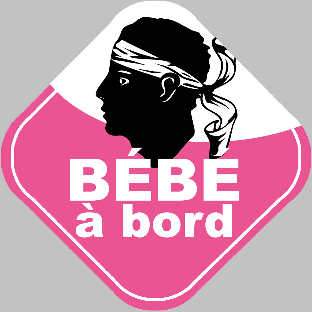 Bébé à bord fille Corse (15x15cm) - Sticker/autocollant