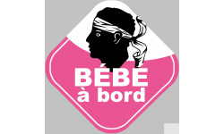 Bébé à bord fille Corse (10x10cm) - Sticker/autocollant