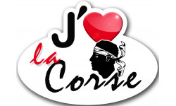 J'aime la Corse (15x11cm) - Sticker/autocollant